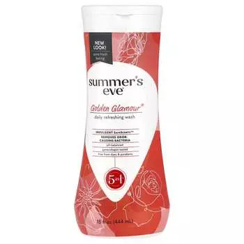 Summer s Eve, Golden Glomour®, 5 в 1 ежедневное освежающее средство для умывания, 15 жидких унций (444 мл)