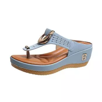 Summer Sandals Women fashion Casual Transparent Flat high heel Sandals breathable Open Toe Outdoor Sandalia Feminina big size 35 шампанского