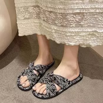 Summer Sandals, Women s Flat Roman Shoes, Summer 2024 New High-grade Slippers, Wear Fashion Sandals, Women s Shoes 35 бежевый