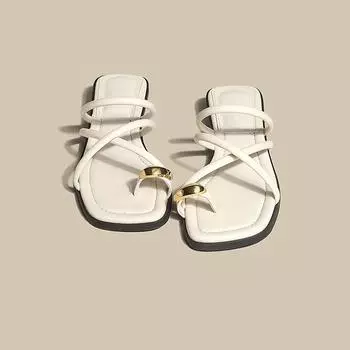 Summer Sexy Flip-Flop Women s Slippers New Fashion Fashion Clip Toe Flat Flip-Flops Outdoor Slippers Flat Casual Beach Sandalies 35