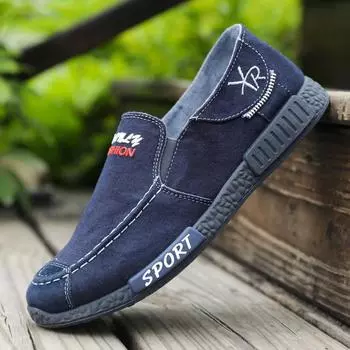 Summer shoes men s 2025 new breathable canvas shoes men s versatile casual shoes old Beijing cloth shoes work shoes men 39 синий