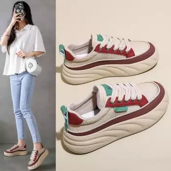 summer Shoes Women Air Mesh Breathable Walking Women Sneakers Comfortable White Fashion Casual Sneakers Chaussure 35 синий