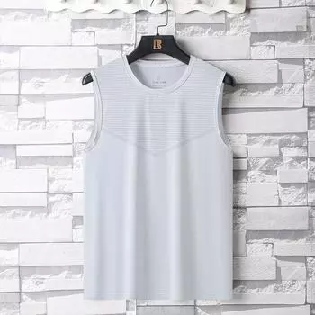 Summer sleeveless T-shirt, large tank top for sports and leisure, loose fit S