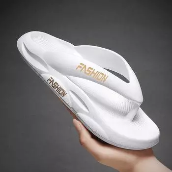 Summer Slippers Men s Outer Wear Flip-flops Home Non-slip Thick-soled Outdoor Sandals Couple Slippers 36-37 чёрный