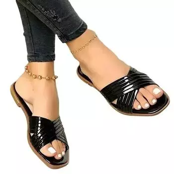 Summer Slippers Women Shoes Fashion Comfort Plus Size 43 Woman Sequined Flat Sandals Slippers Female 36