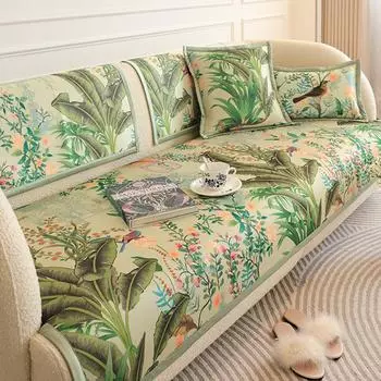Summer Sofa Cushion Four Seasons General Anti-slip Seat Mat Cover Print Flower Sofa Cover Furniture Protective Cover Home Decor 70x70