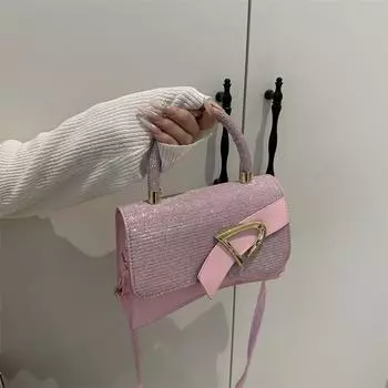 Summer splicing large-capacity shoulder bag 2025 new Japanese simple small fresh messenger bag college student handbag чёрный