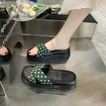 Summer summer outer wear non-slip deodorant silent ins tide explosion super fire beach soft bottom thick bottom women s slippers 35