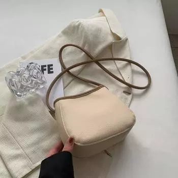 Summer Summer White Fancy Work Sundries Mini Small Bucket Bag Female 2025 New Crossbody Mobile Phone Bag White with khachi bucket bag