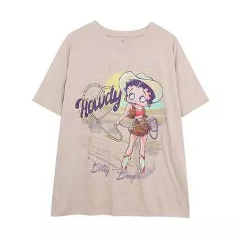 Summer Super Good to Wear Washed Distressed Thin Casual Easiest for Match round Neck Cartoon Print Short Sleeve T-shirt for Women Loose Plus Size Picture Color XS