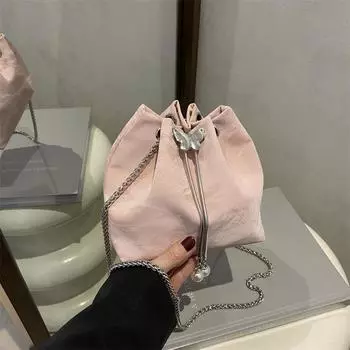 Summer super hot small bag women 2025 new fashion versatile chain messenger bag portable work small bag розовый