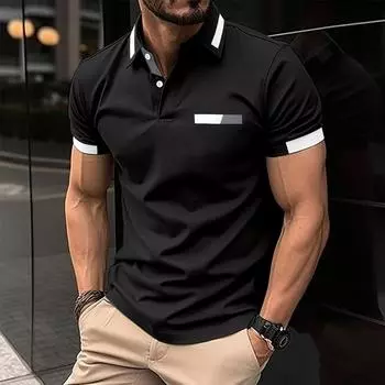 Summer T-shirt Men s Button Printed Sports Polo Shirt S лаванды фиолетового