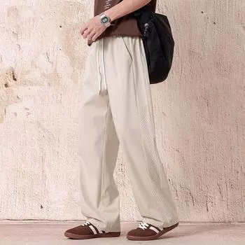 Summer Thin Casual Ice Silk Quick-drying Casual Trousers for Men New Wide-leg Straight Sports Pants for Men M