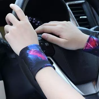 Summer Thin Elastic Wristband Men s Sports Sweat Protection Wrist Women Yoga Scar Covering Tattoo Decoration Air-Conditioned Room Colorful Black (8cm) All yards