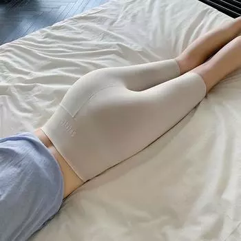 Summer Thin Half Length Shark Pants Women s Outer Wear Fashion Tape Cycling Pants Shorts Tummy Control Hip-Lifting Barbie Leggings Half Length apricot 3XL