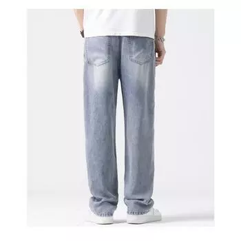 Summer Thin Men s Jeans Comfortable Loose Straight Wide-leg Pants Cool Trousers M