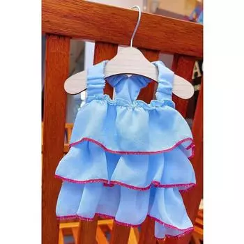 Summer Thin Pet Princess Dog Skirt Teddy Bigbear Fighting Cat Dress Cat Clothes Dog Supplies S (bust 35cm 3-2.5kg pet)