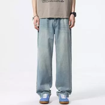 Summer Thin Tennis Jeans New Loose Draped Straight-Light Wide Legs 28