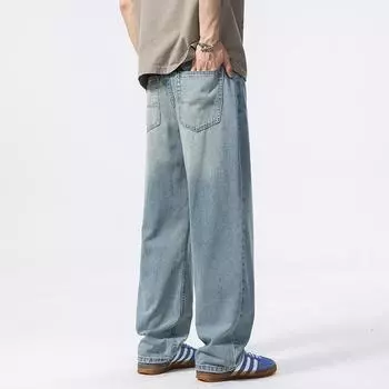 Summer Thin Tennis Jeans New Loose Draped Straight-Light Wide Legs 28