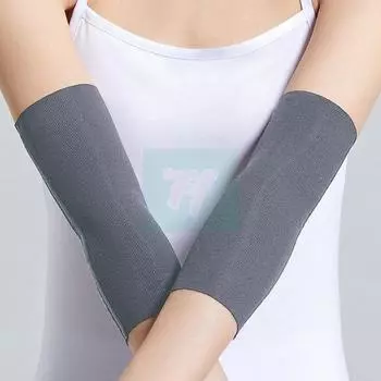 Summer Thin Wrist Pad Sweat-Absorbent Ice Silk Traceless Ventilation Sports Cover Scar Tattoo Oversleeve Arm Protection Sleeve Elbow Pad Dark gray [20cm]]