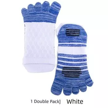 Summer Thin Yoga Socks Men s Pilates Non Slip Professional Toe Socks Fitness Socks Training Jogging Sports Socks White