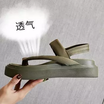 Summer toe sandals women s 2025 new versatile women s flat-bottomed beach shoes women s platform casual fashion women s shoes trend 35