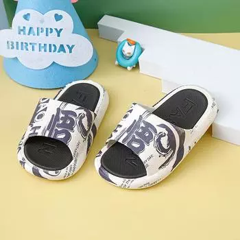 Summer trendy children s cool slippers, children s middle-aged children and older children s home slippers, men s summer outer wear, student tide 24-25 (inner length 14.5CM)