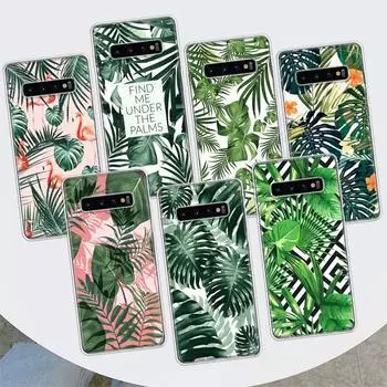 Summer Tropical Plants Green Leaf Phone Case For Samsung Galaxy S10 Plus S20 FE S21 S22 Ultra S10E S9 S8 + S6 S7 Edge Lite Shell Samsung S20