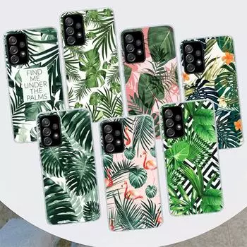 Summer Tropical Plants Green Leaf Phone Case For Samsung Galaxy A51 A71 A50 A70 A40 A30 A20E A10 A41 A31 A21S A11 A01 A6 A8 + A7 Samsung A51 4G