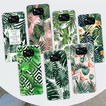 Summer Tropical Plants Green Leaf Phone Case For Xiaomi Poco X3 GT X4 NFC M4 Pro M3 M2 F3 F2 F1 Mi Note 10 A3 A2 Lite A1 CC9E Fu Xiaomi Poco X3