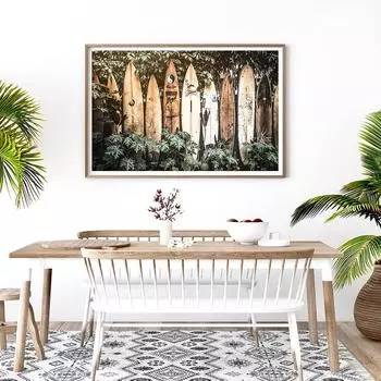 Летние тропические плакаты и принты с серфингом Картина на холсте Гавайи Доска для серфинга Настенные художественные картины Украшение гостиной Домашний декор 21X30cm No Frame