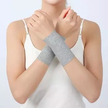 Summer Ultra-Thin Modal Wrist Protection Bracelet for Men and Women Hand Neck Wrist Warm Joint Cover Sun Protection Scar Covering Tattoo Light gray [10cm long]] L