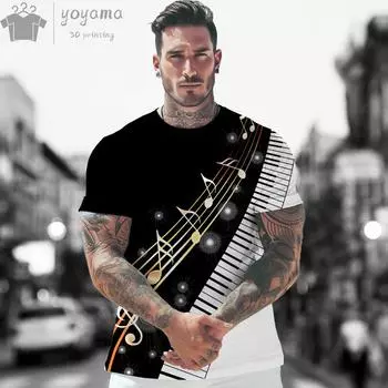 Summer Unisexs Clothing Gym T-shirts Man Short Sleeve Tee Summer T-shirt Unisex Clothes Music Print Clothes Unisex Graphic T Shirts Unisex 3XL