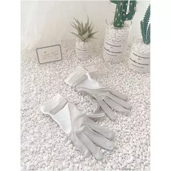 Summer UPF50 + Sun Protection Gloves Women s Driving Outdoor UV-Proof Ice Silk Thin Bicycle Non Slip Touch Screen Ice silk gloves-Gray