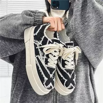 Summer versatile breathable canvas shoes men s 2024 new student versatile niche white shoes ins trendy shoes JL2303 39