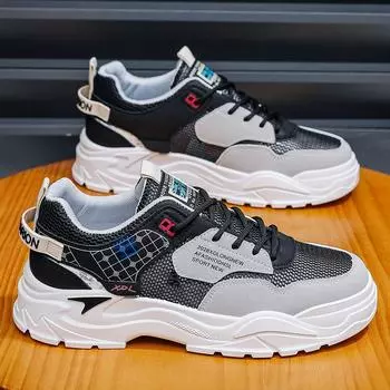 Summer Versatile Breathable Hollow Mesh Shoes Men s Casual Sports Shoes Fashion Men s Shoes 39 чёрный