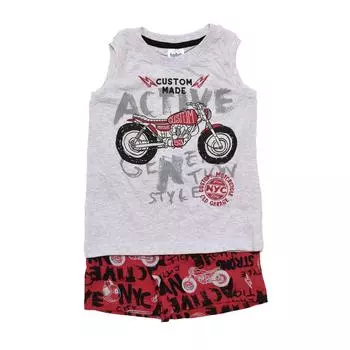 Летняя пижама с широкими бретелями 23117022 для мальчика 2 AOS серый