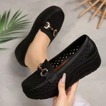 Summer Women Flats Sneakers Soft Leather Loafers Breathable Casual Designer Shoes Woman Trend Lightweight Outdoor Sneakers Women 36