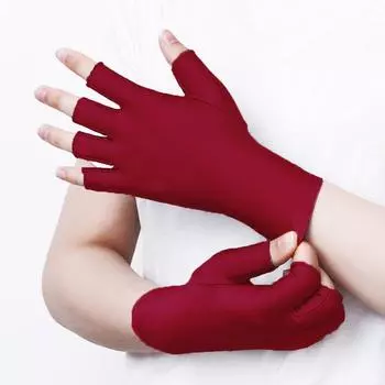 Summer Women Half Finger Gloves Spandex Elastic Sun Protection Breathable Driving Riding UV Protection Open Finger Driver Touch Screen Half Finger [Zaohong + Zaohong] 2 pairs All yards