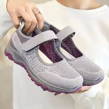 Summer Women s Casual Shoes High Quality Platform Soft Sole Outdoor Hiking Shoes Lightweight Anti Slip Fitness Sneakers Shoes 41 чёрный