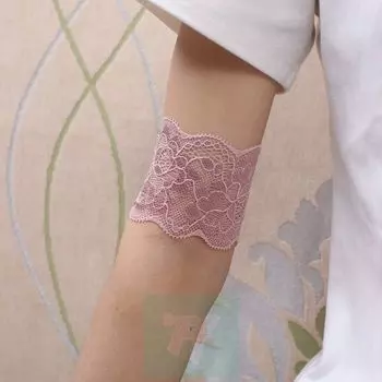 Summer Women s Cover Scar Lace Wrist Guard Arm Guard Elbow Guard Upper Arm Protector Tattoo Cover Sun Protection Oversleeve Gloves Wrist Protector Light pink (length 6cm) 3XL