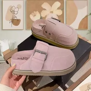 Летние женские мюли тапочки туфли удобные на платформе балетки бостонские сабо сандалии женская мода уличные нескользящие шлепанцы 36 розовый