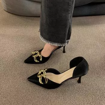 Summer Women s Shoes Concise Flock High Heels Women Pumps Pointed Toe Classic Ladies Wedding Shoes Office Stiletto Heels Apricot 35 бежевый