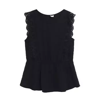 Summer Women s Sleeveless T-shirt round Neck Ruffles Loose Slim Looking Temperament Waist-Controlled All-Matching Youthful-Looking Casual Tops Black XXS