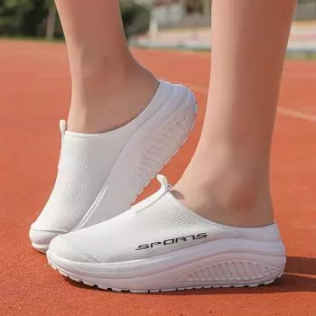 Summer Women s Slippers Half Slippers Casual Shoes Man s Platform Shoes Light and Comfortable Anti-slip Wear 47 белый