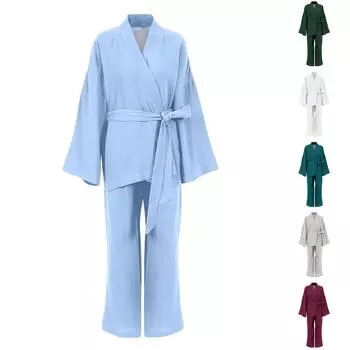 Летний женский однотонный топ с длинными рукавами, повседневные эластичные брюки с карманами на молнии, спортивные упражнения, повседневный стиль, свободный мягкий костюм из двух частей XL светло-серый