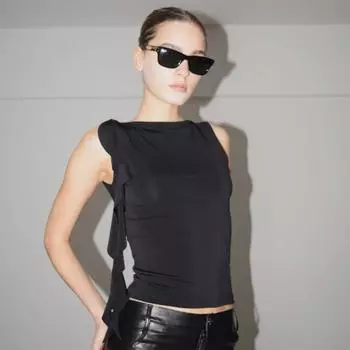 Summer Women S Solid Color Vest Fluttering Tassel Sleeveless Slim Pullover Round Neck T-Shirt Casual Street Wear Y2K S