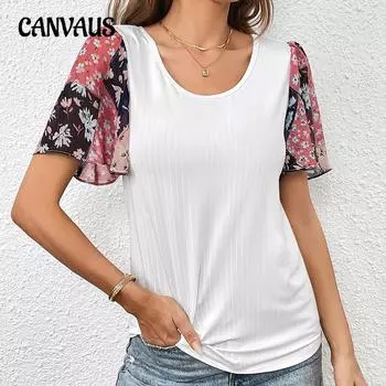 Летняя женская футболка, свободный удобный повседневный топ с короткими рукавами S белый