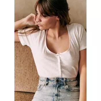 Summer Women s T-shirt Tops Bottoming Shirt Short Sleeve Slim Fit Skinny Regular Pure Cotton White round Neck T-shirt White S