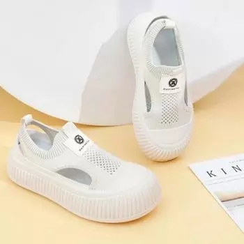 Summer Women s Vulcanized Shoes Hollow Mesh Casual Shoe Women Fashion Breathable Platform Sneakers Shoes New Zapatillas De Mujer 35 бежевый